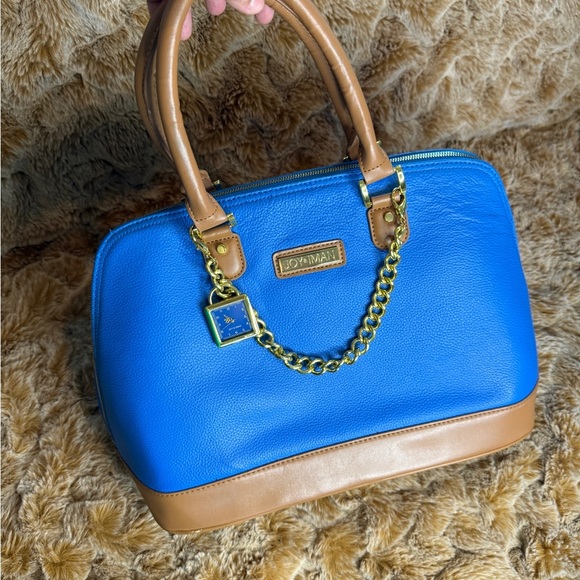 Joy & Iman Blue and Tan Handbag - Picture 3 of 16